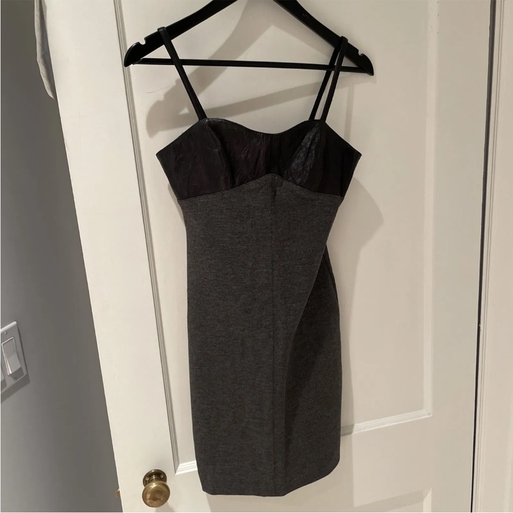 Ready for fall wool and leather dress by Robert Rodriguez size 4 or xsmall gray